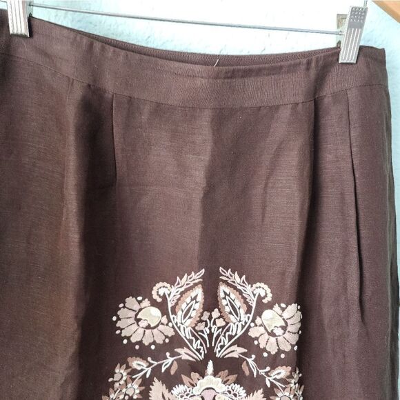 LOFT embroidery eyelet scallop hem side zip cottagecore prairie lined midi skirt - Picture 6 of 14